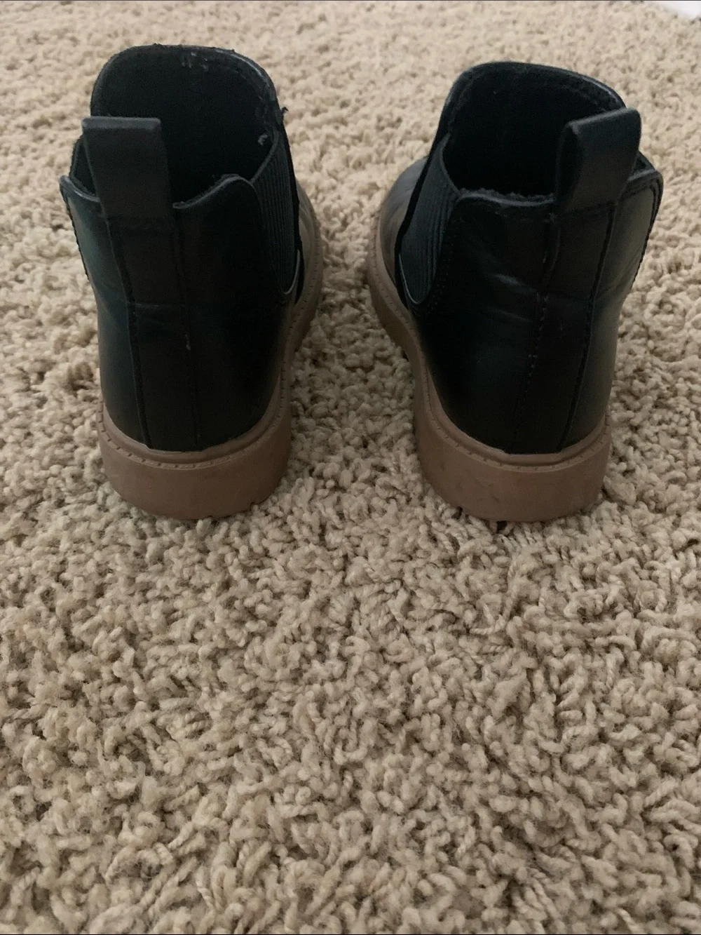 Old Navy Black Chelsea Boots with Tan Sole